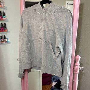 JoyLab Light Gray Women's Half-Zip Hoodie Sweater